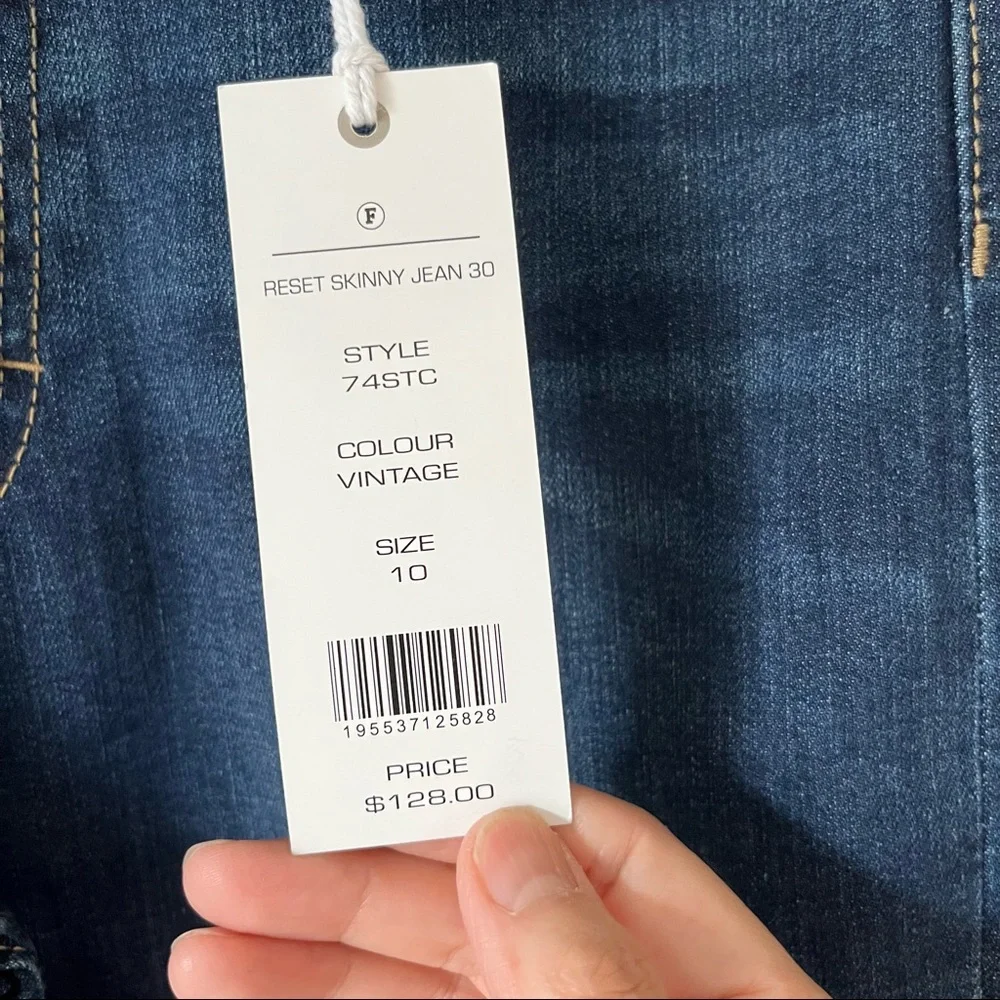 NWT French Connection Reset Skinny Jeans Vintage Blue 10/30 - Picture 7 of 11